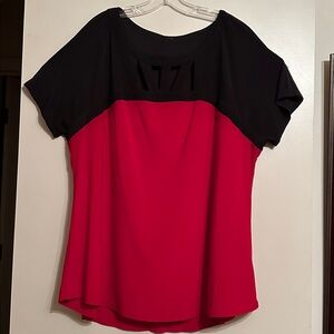 Black and Red Short Sleeve Top